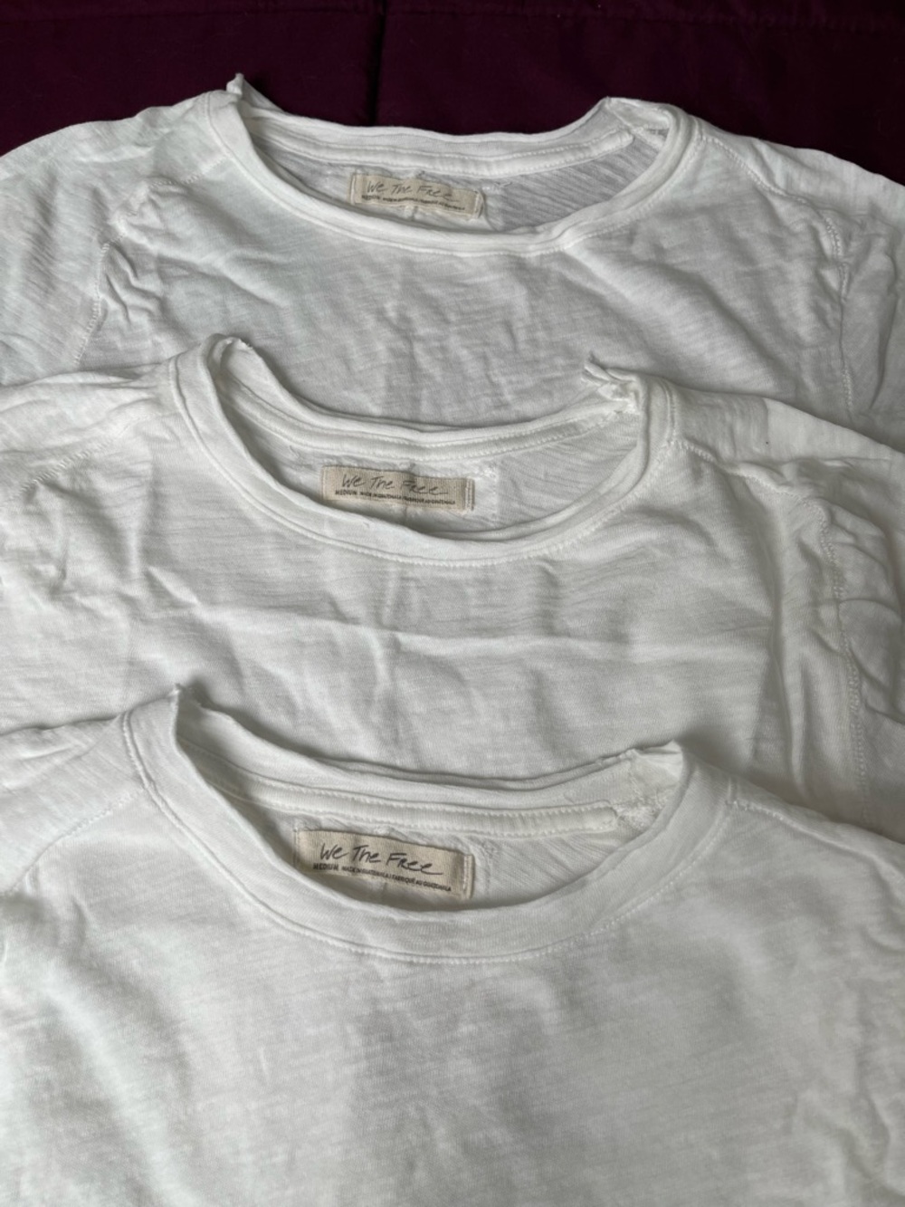 3 Piece Bundle Free People Be My Baby Short Sleeve Tee Medium White NWT - Picture 4 of 8